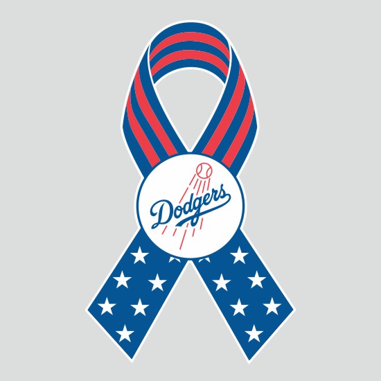 Los Angeles Dodgers Ribbon American Flag logo vinyl decal